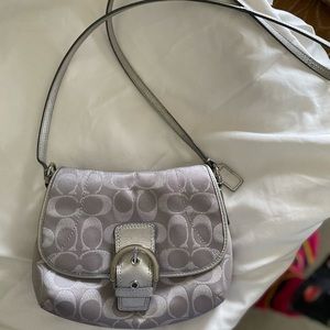 Silver Coach shoulder bag